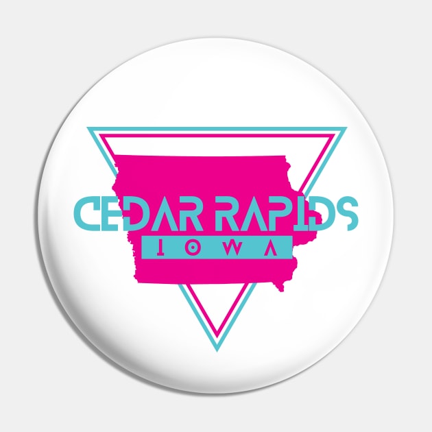 Cedar Rapids Iowa Retro Vintage Triangle IA Pin by manifest