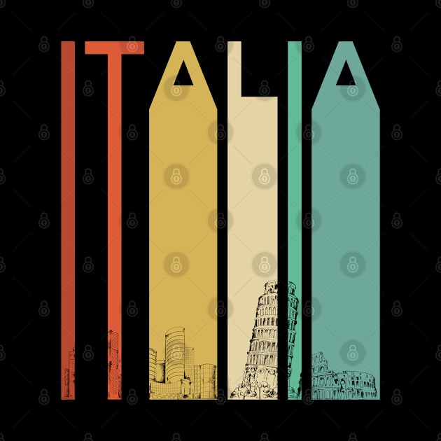 Italia Rome Italy Retro Vintage Italian Architecture Milan Skyline Wine Building Men Women by Shirtsurf