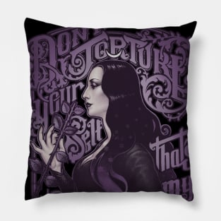 Don't torture yourself (purple) Pillow