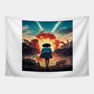 Girl in a Lost World of War Tapestry