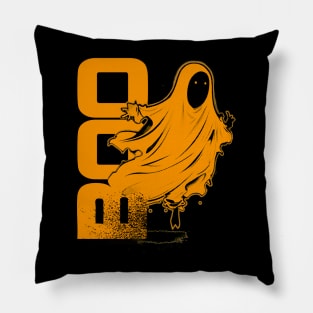 Ghost Of Disapproval - Orange Halftone V.2 Pillow