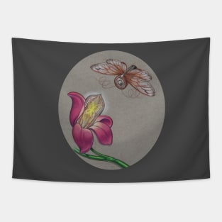 Battery Bug with Edison Bulb Orchid Tapestry