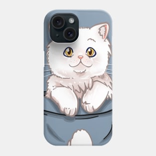 Pocket Cute White Cat Cat Phone Case