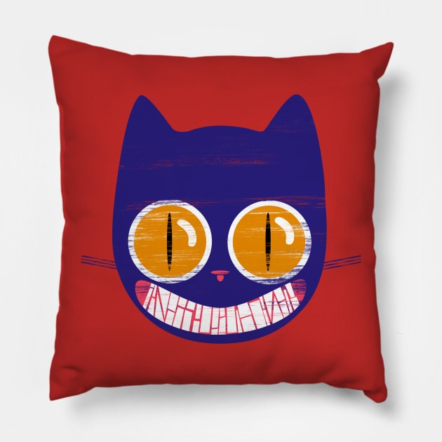 Ete the purplish cat with thin pupil Pillow by Ancsi