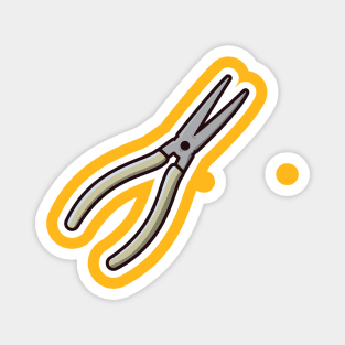 Cutting Metal Pliers Sticker vector illustration. Mechanic and Electrician working tool equipment objects icon concept. Hand tools for repair building sticker design icon logo. Magnet