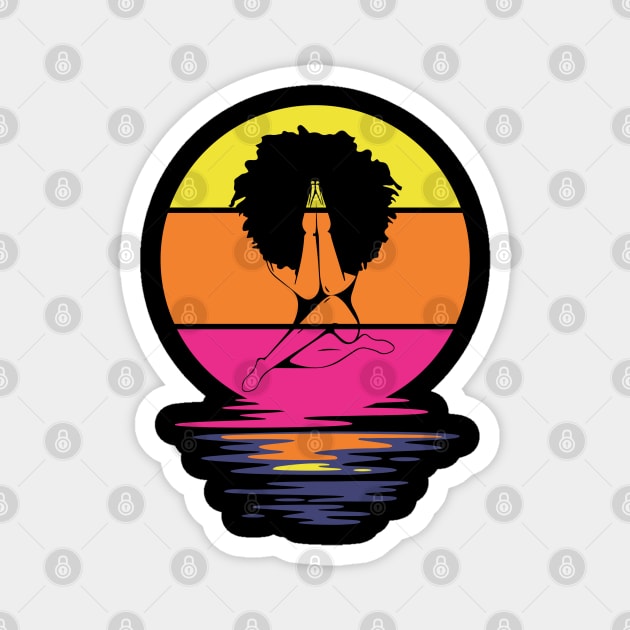 Praying Afro Girl, Black woman, Natural Hair, Black Queen Magnet by UrbanLifeApparel