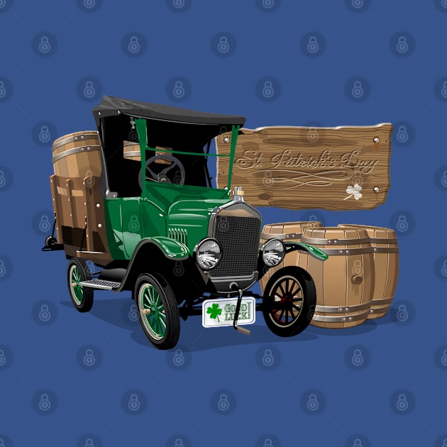 Saint Patrick's vintage cartoon truck by Mechanik