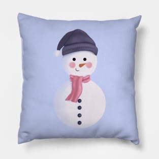 Christmas Snowman with Scarf and Beanie. Pillow