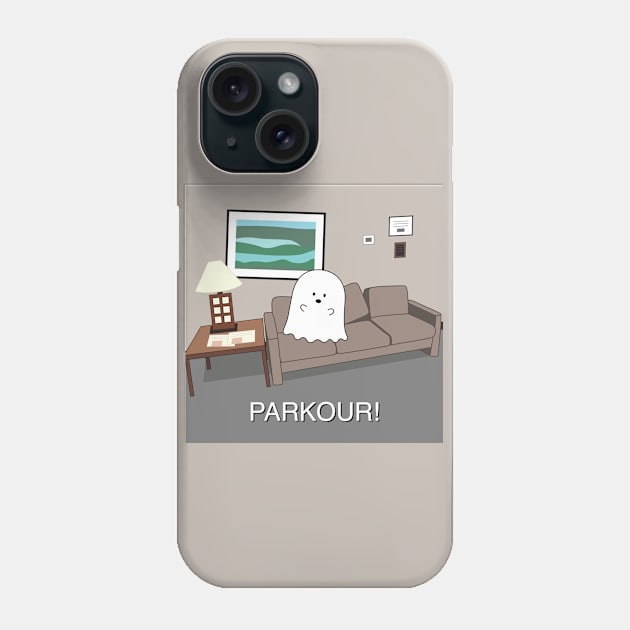 Gordie the Ghost (parkour!) | by queenie's cards Phone Case by queenie's cards