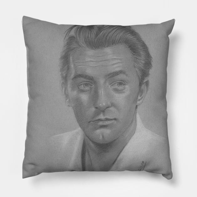 Robert Mitchum Pillow by jkarenart