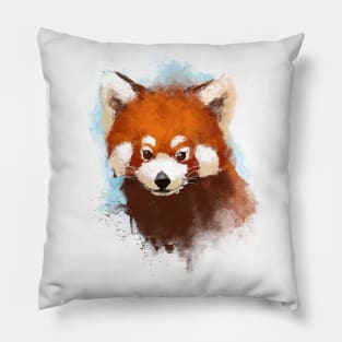 Red panda Ink Illustration - Fluffy Cute Animal - Nature Forest Pillow