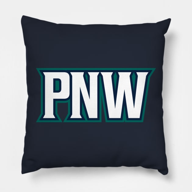 Seattle 'PNW' Baseball Fan T-Shirt: Show Your Emerald City Pride with a Bold Pacific Northwest Design! Pillow by CC0hort