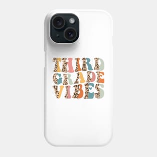 Funny Leopard Third Grade Vibes Retro Back To School Phone Case