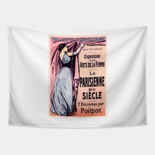 PARIS WOMAN ART EXHIBITION OF THE CENTURY Vintage French Advertisement Tapestry