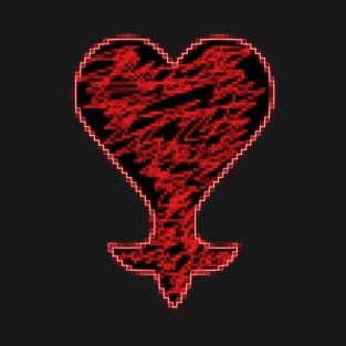 Heartless 8bit style red neon T-Shirt