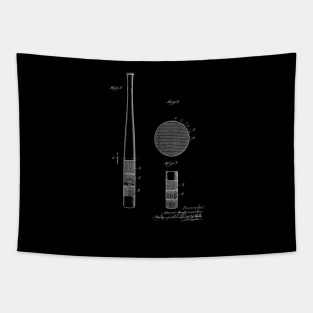 Baseball Bat Vintage Patent Drawing Tapestry