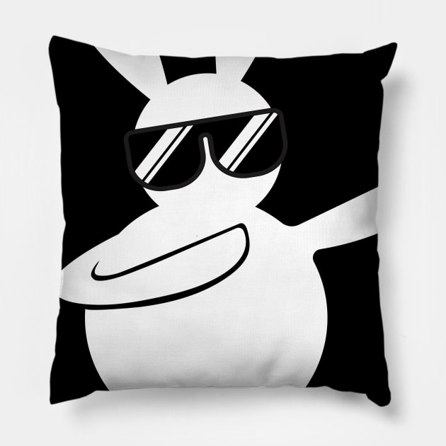 Hip Hop Dabbing Easter Bunny Pillow by BadDesignCo