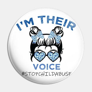 I'm Their Voice Heart Child Abuse Awareness Month Prevention Pin