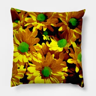 Yellow abstract flowers Pillow