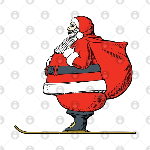 Skiing Santa by Vanilla Susu