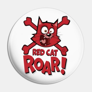 Red Cat Roar Pin