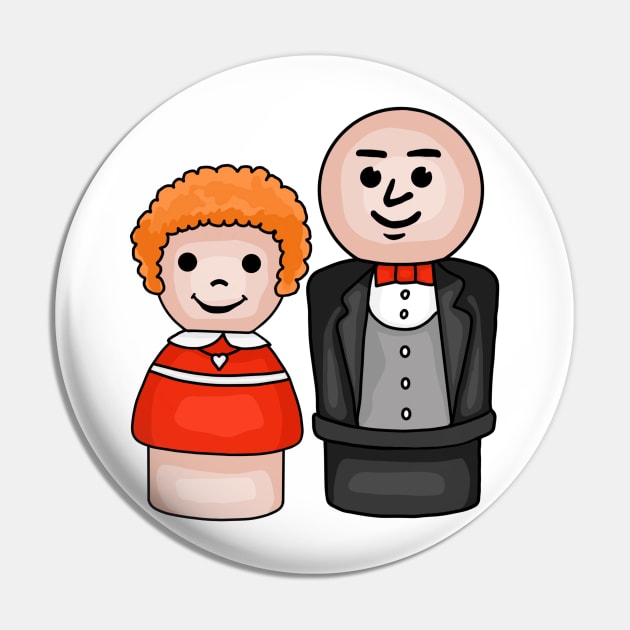 Annie and Daddy Warbucks Pin by Slightly Unhinged