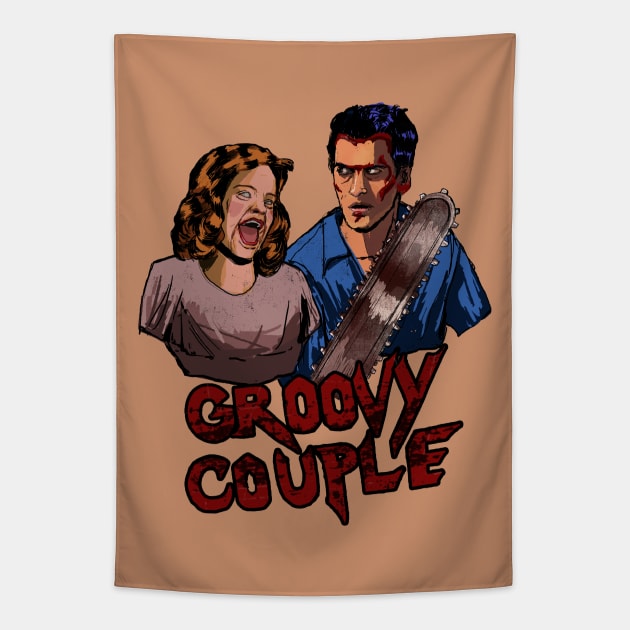 Ash and Linda Evil dead Tapestry by TijanaD