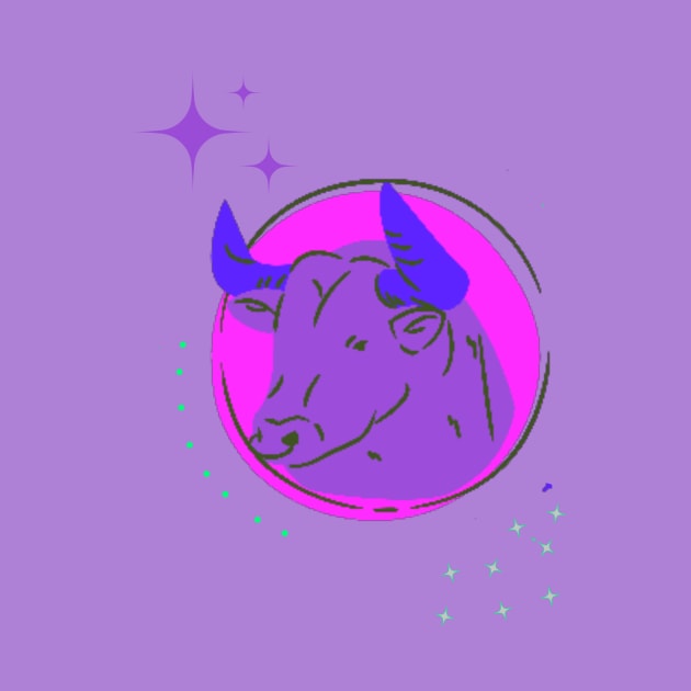 zodiac sign of Taurus Purple design Horoscope by Padme Art Designs