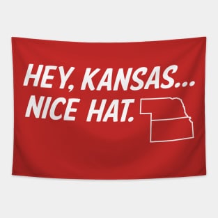 Hey, Kansas... Nice Hat.  Nebraska T-shirt by Corn Coast Tapestry