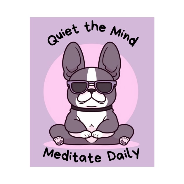 Kawaii Cute Yoga Meditating bullgod by AdaMazingDesign