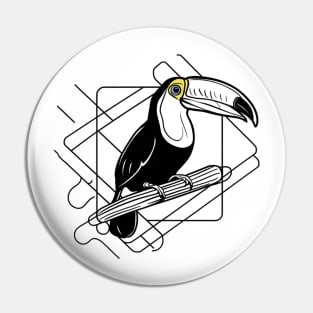 Line Art Toucan Pin