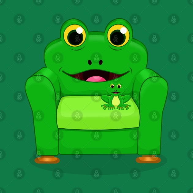 FROG AND CHAIR by canzyartstudio