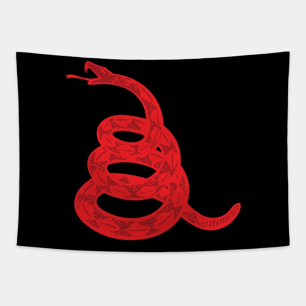 Red Gadsden Snake Tapestry by PelagiosCorner