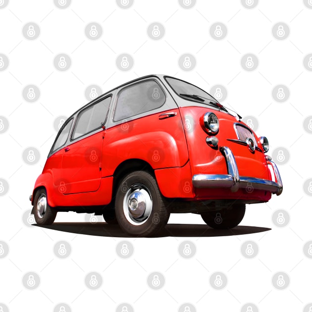 fiat multipla in red by candcretro