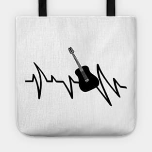 heartbeat line guitar Tote