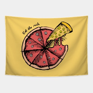 Eat the Rich Coin Pizza Tapestry