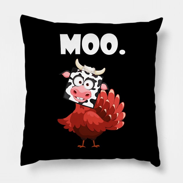 turkey moo funny thanksgiving Pillow by Giftyshoop