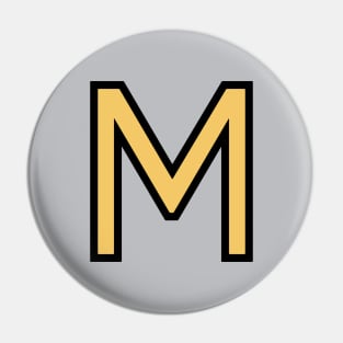 Funky Yellow Letter M Pin