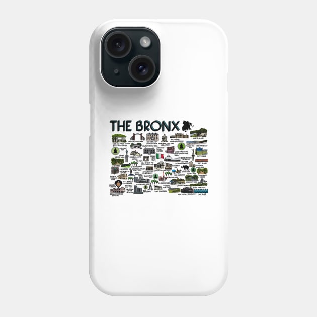 The Bronx Map Art Phone Case by fiberandgloss