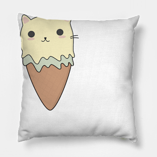 Cute Ice Cream Cat T-Shirt Pillow