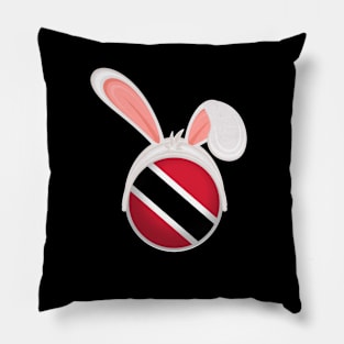 happy easter Trinidad and Tobago bunny ears flag cute designs Pillow