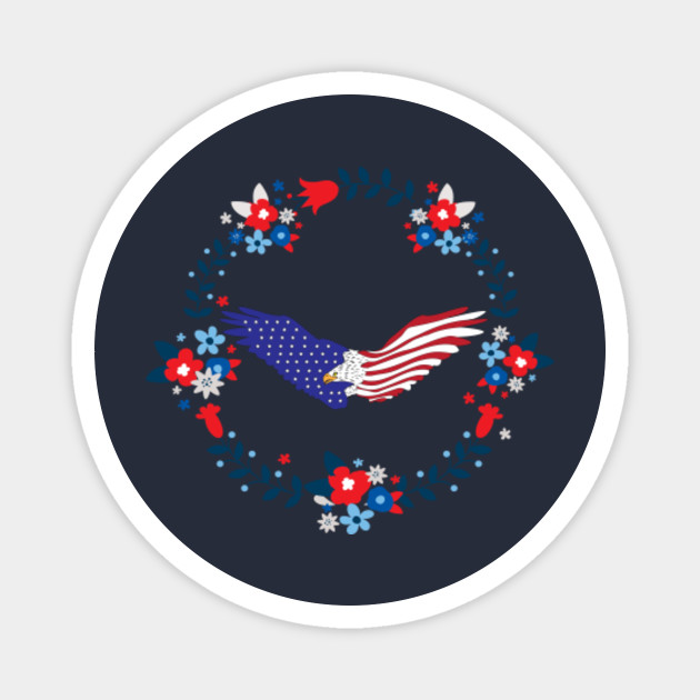 Patriotic Wreath American Flag Bald Eagle 4th Of July Novelty Gift Patriotic Wreath Eagle Magnet Teepublic