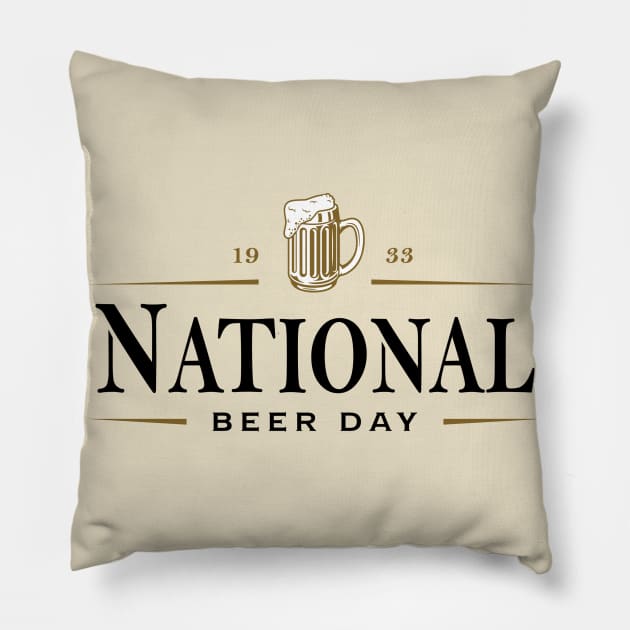 GuiNational Beer Day Pillow by Mercado Graphic Design