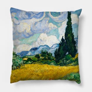 Van Gogh Wheat Field with Cypresses Pillow