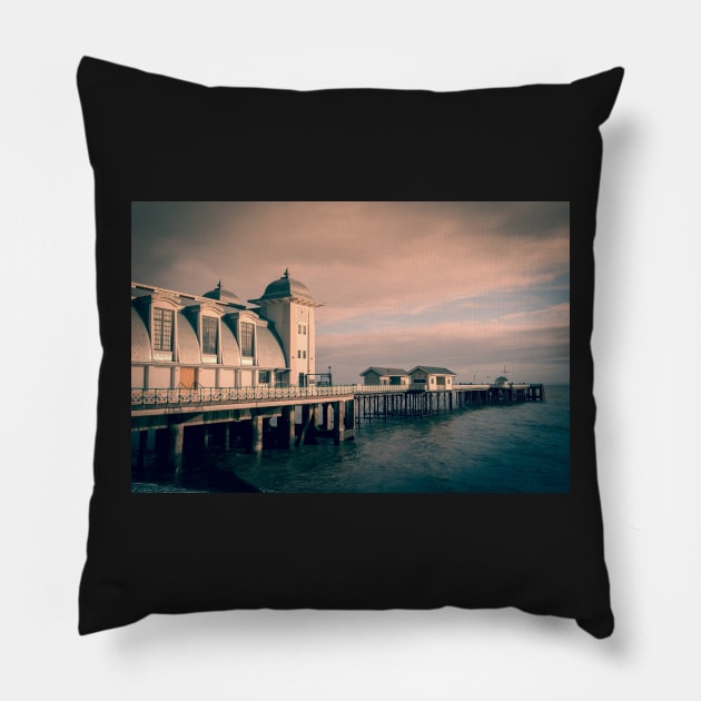 Penarth Pier, South Wales Pillow by RJDowns