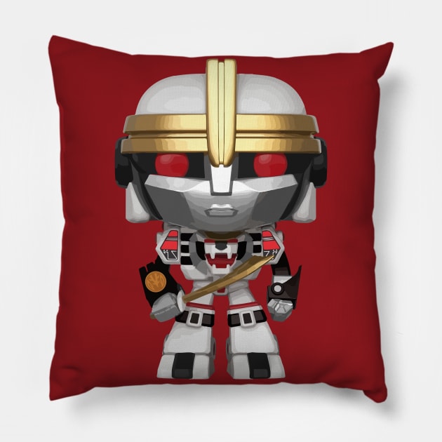 White Tigerzord Pillow by conatron13