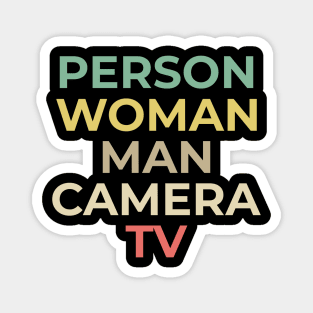 person woman man camera tv Magnet