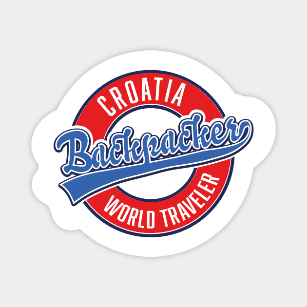 Croatia backpacker world traveler logo Magnet by nickemporium1