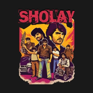 Sholay Iconic Bollywood Movie Poster T-Shirt