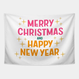 Merry Christmas and Happy New Year Tapestry